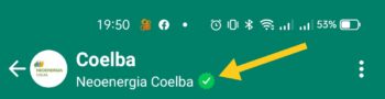 Número oficial do whatsapp da Coelba